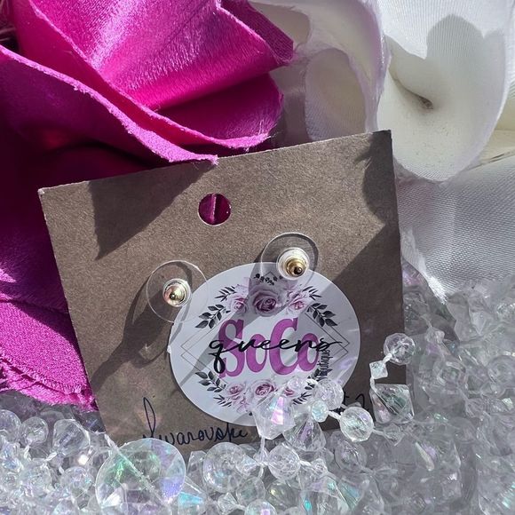 Unique Handmade Upcycled Brass Bullet Casing Earrings Swarovski Jeweled 💗 - Picture 3 of 5